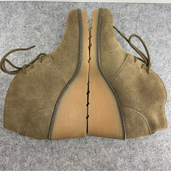 Clarks Lace Up Khaki Green Suede Wedge Booties Women’s Size 6 - Picture 4 of 10